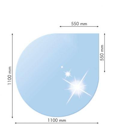 Sklo pod kachle - slza 110x110